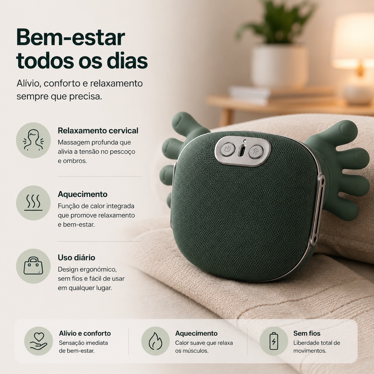 Botões e porta USB-C
